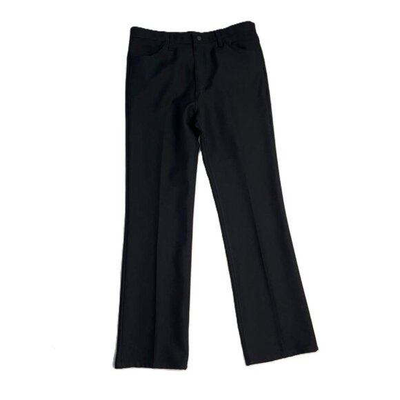 Wrangler Wrancher Dress Pants Mens 36x34 Black 82BK Polyester Twill Jeans Crease - Picture 1 of 11